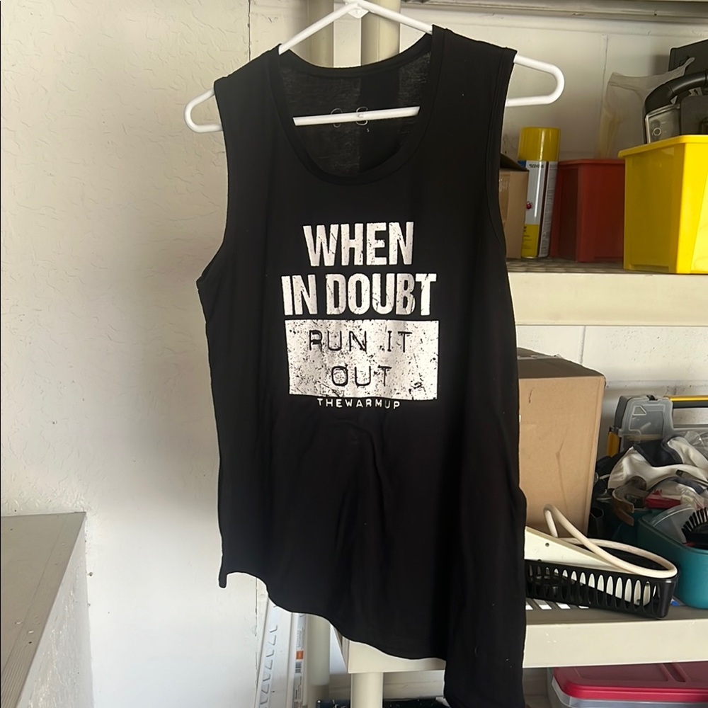 Jessica Simpson Asymmetrical Black and White Muscle Tee